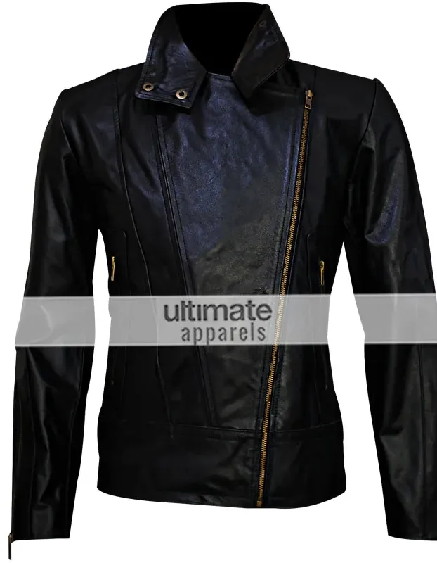 Brando Women's Black Body Fitted Motorcycle Leather Jacket Brando Women's Black Body Fitted Motorcycle Leather Jacket