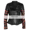 3.1 Phillip Lim Tiger Print Black Leather Biker Jacket