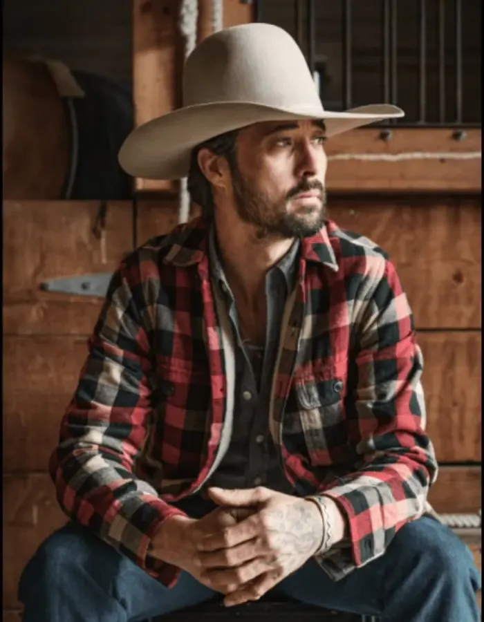Yellowstone Ryan (Bingham Walker) Cotton Checked Jacket Yellowstone Ryan (Bingham Walker) Cotton Checked Jacket